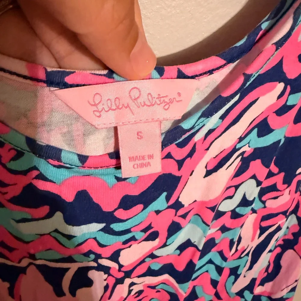 Lilly Pulitzer Tala Pink Blue Lobster Print Sleeveless Romper Small Resort